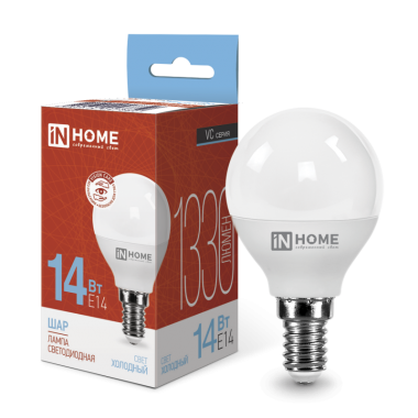 Лампа светодиодная LED-ШАР-VC 14Вт E14 6500K 1330Лм IN HOME