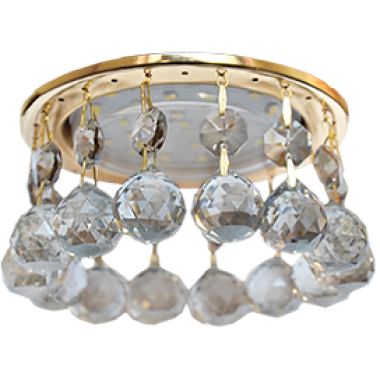 Светильник встраиваемый Ecola GX53 H4 5341 Glass Круглый с хрусталиками прозрачный/золото 56x120 (к+) /FD53RYECB/