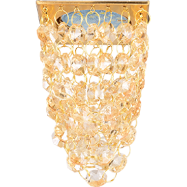 Светильник встраиваемый Ecola MR16 CR1014 GU5.3 Glass Стекло Квадрат "Хрустальная гроздь" тонированный/золото 80x80x140 /FT16RVECB/