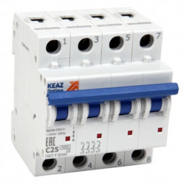Выключатель автоматический модульный OptiDin BM63-4B20-УХЛ3-РЕГ