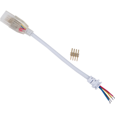 Коннектор Ecola LED strip 220V connector кабель RGB 150мм с муфтой и разъемом IP68 для ленты RGB 14x7 /SCJM14ESB/