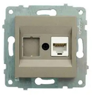 Розетка компьютерная RJ45 (CAT6) (антрацит цвет) М + К