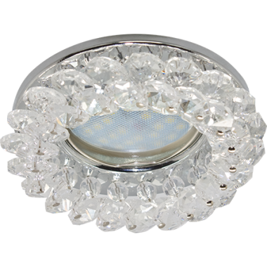 Светильник встраиваемый Ecola Light MR16 CD4141 GU5.3 круглый с хрусталиками прозрачный/хром 50x90 /FW1617EFY/