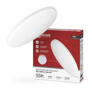 Светильник светодиодный NEO SIMPLE-5540-WH 55Вт 230В 4000K 4400Лм 375x59мм белый IN HOME