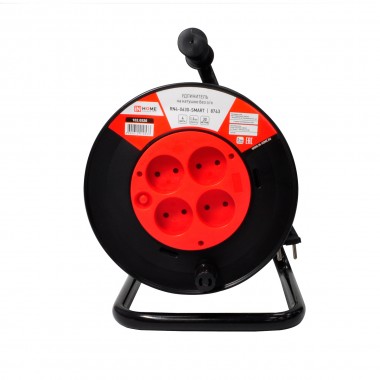 Удлинитель на катушке RN4-0630-SMART с термозащитой четырехместный без заземления 6А 30м 8743 IN HOME