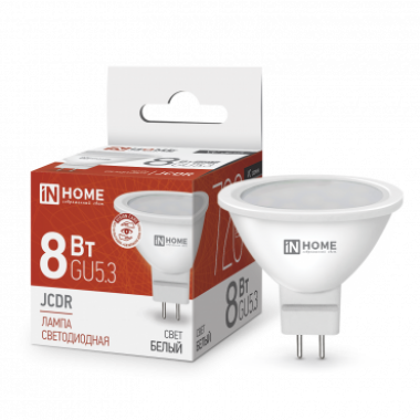 Лампа светодиодная LED-JCDR-VC 8Вт 230В GU5.3 4000К 720Лм IN HOME