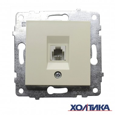 РОЗЕТКА ПОД ТЕЛЕФОН RJ11 (КРЕМОВЫЙ ЦВЕТ) М + К