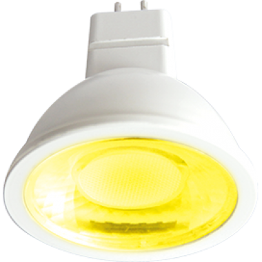 Лампа светодиодная Ecola MR16 LED color 4,2W 220V GU5.3 прозрачное стекло (композит) yellow желтый (насыщенный цвет) 47х50 /M2CY42ELT/  