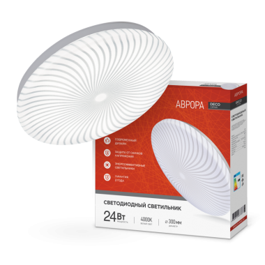 Светильник светодиодный серии DECO 24Вт 230В 4000К 1560Лм 330х55мм АВРОРА IN HOME