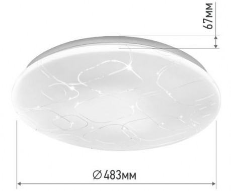 Светильник светодиодный серии DECO ГЛОРИЯ 95Вт 230В 6500К 10000Лм 483х67мм IN HOME