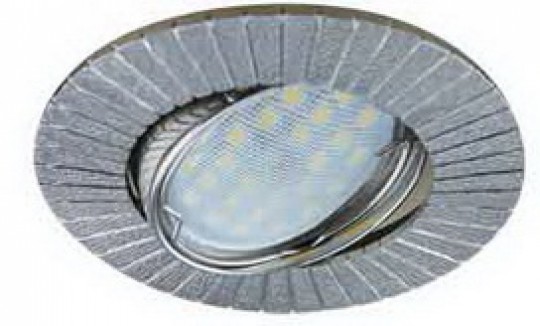 Светильник встраиваемый Ecola MR16 DL119 GU5.3 литой поворотный Рифленые лучи сатин-хром 25x91 /FN1603EFF/