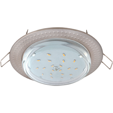 Cветильник встраиваемый Ecola GX53 H4 9015 без рефл. "Чеканка" сатин хром 43x115 (к+) /FS61H4ECB/