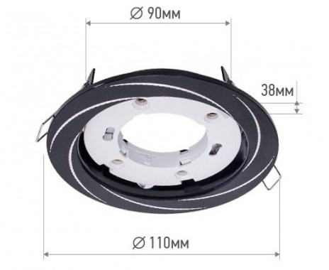 Светильник встраиваемый GX53R-deco ВИХРЬ-BL под лампу GX53 черный