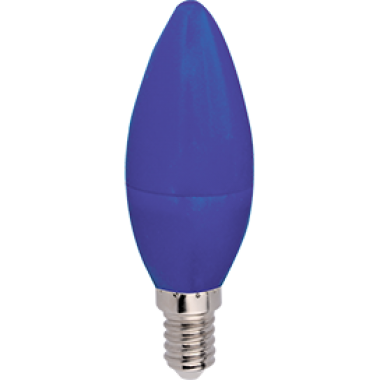Лампа светодиодная Ecola candle LED color 6,0W 220V E14 Blue свеча Синяя матовая колба 103x37  [C4TB60ELY]