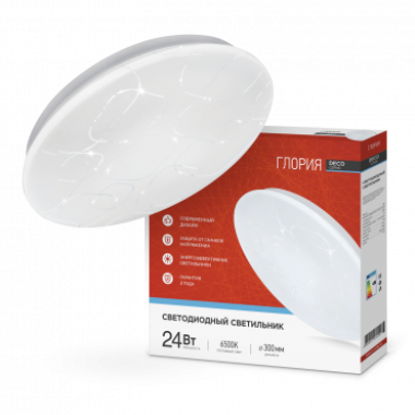 Светильник светодиодный серии DECO ГЛОРИЯ 24Вт 230В 6500К 2160Лм 330х55мм IN HOME
