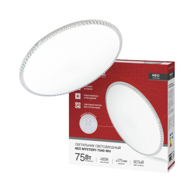 Светильник светодиодный NEO MYSTERY-7540-WH 75Вт 230В 4000K 6000Лм 375x58мм белый IN HOME