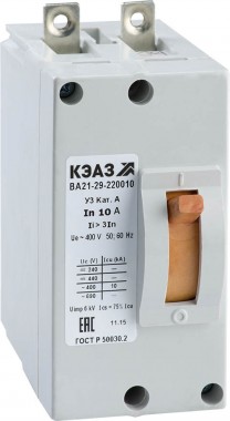 Выключатель автоматический ВА21-29-220010-1А-12Iн-400AC-З/П-У3-КЭАЗ