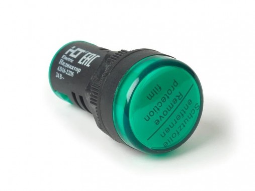 Лампа AD16-22DS(LED)матрица d22мм зеленый 24В IP40 HLT