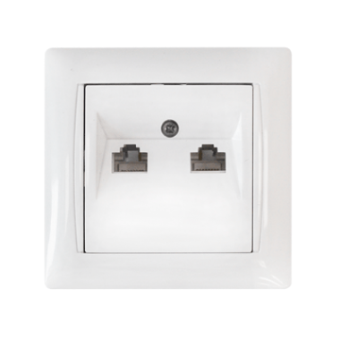 Компьютерная розетка двойная RJ-45 VALENZO белая 6136 IN HOME