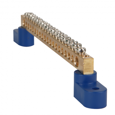 Шина нулевая с двумя изоляторами OptiKit BB-T-PE-S-20-8х12-желтый 