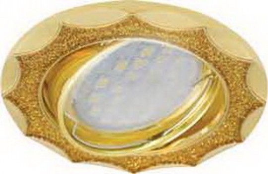 Светильник встраиваемый Ecola MR16 DL36 GU5.3 литой поворотный Звезда под стеклом Золотой блеск/Золото 22x84 /FY1613EFY/