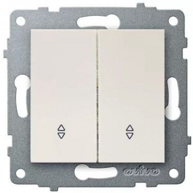 ВЫКЛЮЧАТЕЛЬ ДВОЙНОЙ ПРОХОДНОЙ (БЕЛЫЙ ЦВЕТ) М + К