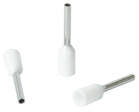 Наконечник-гильза Е0508 0.5мм² с изолированным фланцем белый (уп./100 шт) HLT