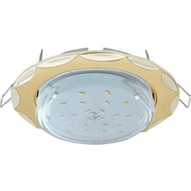 Светильник встраиваемый Ecola GX53 H4 9014 без рефл. "Звезда" золото-жемчуг 38x116 (к+) /FV81H4ECB/