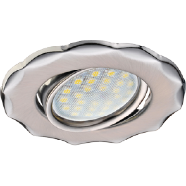 Светильник встраиваемый Ecola MR16 DH07 GU5.3 поворотный Звезда (скрытый крепеж лампы) сатин-хром/хром 25x88 (кd74) /FM1602EFS/