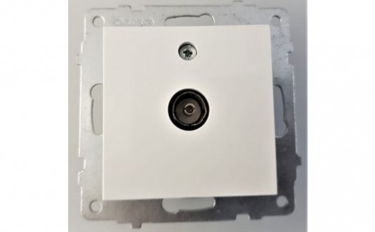 Розетка ТВ пропускная (белый цвет) М + К