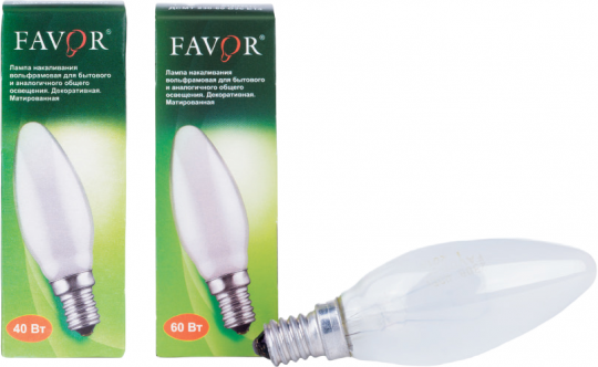 Лампа накаливания ДСМТ 230-40 Е14  Favor (100)
