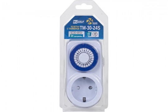 Розетка с таймером RUCELF TM-30-24S 30мин 24ч 16А