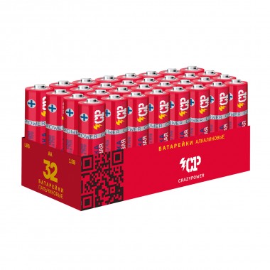 Алкалиновый элемент питания LR6 АА CRAZYpower (32 шт.) (щелочная батайка)