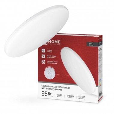 Светильник светодиодный NEO SIMPLE-9540-WH 95Вт 230В 4000K 7600Лм 460x67мм белый IN HOME