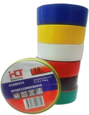 Изолента ПВХ 0,15х19мм 20М  желто-зеленая HLT