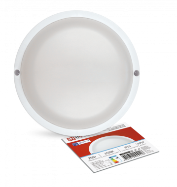 Светильник светодиодный герметичный СПП МД-2065-КРУГ 20Вт 6500К 1800Лм с микроволновым датчиком IP65 155мм IN HOME