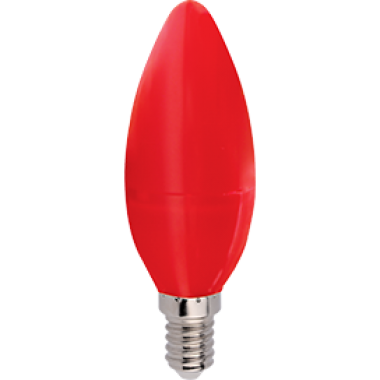 Лампа светодиодная Ecola candle LED color 6,0W 220V E14 Red свеча Красная матовая колба 103x37 /C4TR60ELY/  