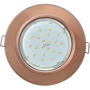 Светильник встраиваемый Ecola GX53 H4 5310 Glass Стекло Круг черненая медь-янтарь 38x126 (к+) /FA53RNECH/