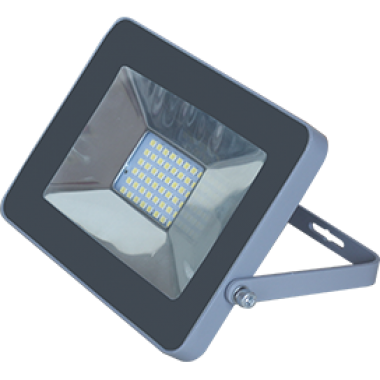 Прожектор светодиодный Ecola Projector LED 50.0W 220V 2800K IP65 тонкий серебристо-серый 221x154x20 /JPSW50ELB/