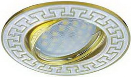 Светильник встраиваемый Ecola MR16 DL111 GU5.3 литой поворотный Антик2 хром/сатин-золото 24x88 /FS1606EFF/