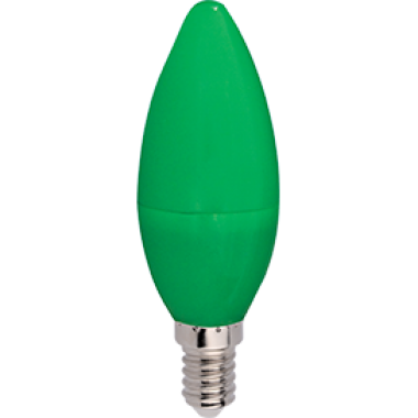 Лампа светодиодная Ecola candle LED color  6,0W 220V E14 Green свеча Зеленая матовая колба 103x37  [C4TG60ELY]