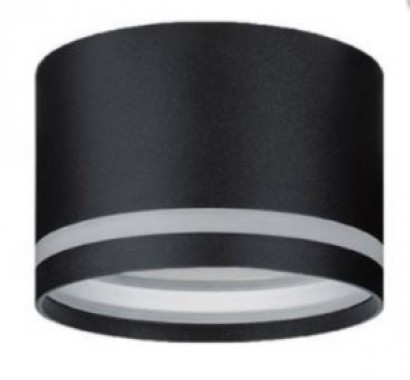 Светильник накладной Ecola GX70-H8  Спот без обода с полосой углубленный Чернвй матовый 115х70  /SB70H8ECB/