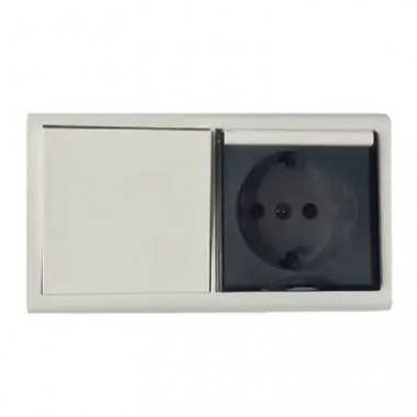 Розетка с заземлением, со шторками, с крышкой NIVO