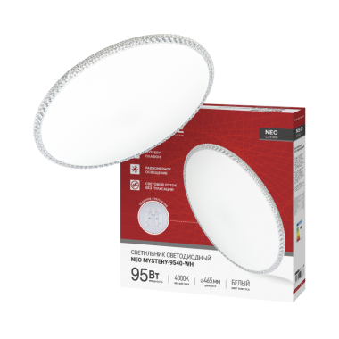 Светильник светодиодный NEO MYSTERY-9540-WH 95Вт 230В 4000K 7600Лм 465x60мм белый IN HOME