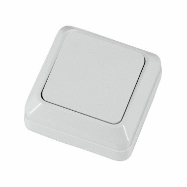 Выключатель LE SW одноклавишный открытой установки 10А белый NATIVA