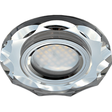 Светильник встраиваемый Ecola MR16 DL1653 GU5.3 Glass Стекло Круг с вогнутыми гранями Хром / Хром 25x90 /FC1653EFF/