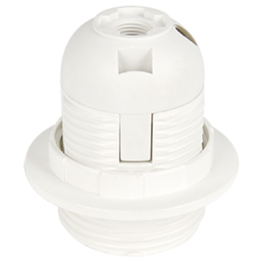 Патрон Ecola base с кольцом E27 белый (1 из ч/б уп. по 10) /AB7SPWEAY/