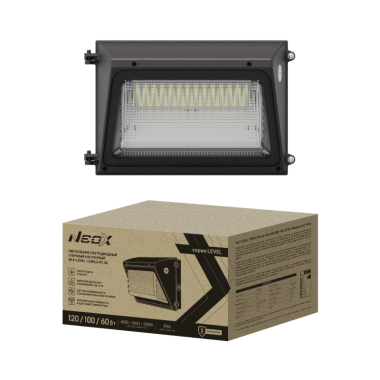 Светильник уличный настенный светодиодный WLP-LEVEL 120PA3-PC-BL 120/100/60Вт 100-277В 145Лм/Вт 3CCT 5лет IP65 NEOX