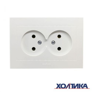 РОЗЕТКА ДВОЙНАЯ БЕЗ ЗАЗЕМЛЕНИЯ (БЕЛЫЙ ЦВЕТ) GRANO