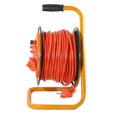 Удлинитель силовой на катушке GLANZEN 4 гн. ПВС 3х1,5 IP44